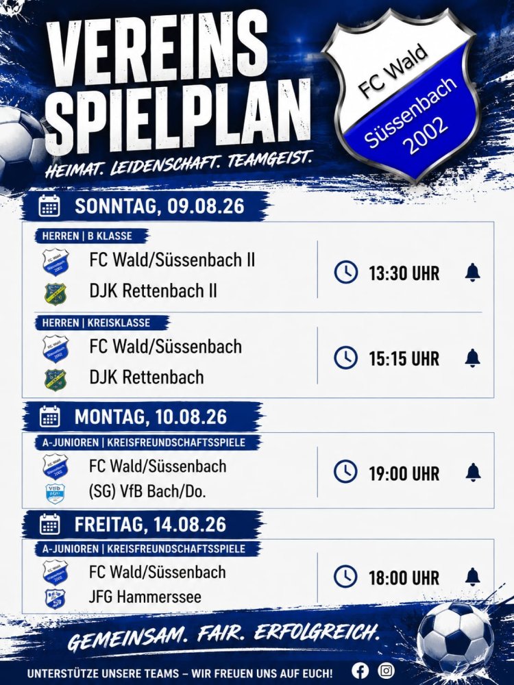 Vereins-Spielplan